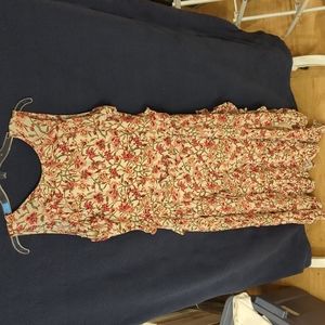 NWT Sundance Size M Sleeveless Ruffled Maxi Dress Floral Boho